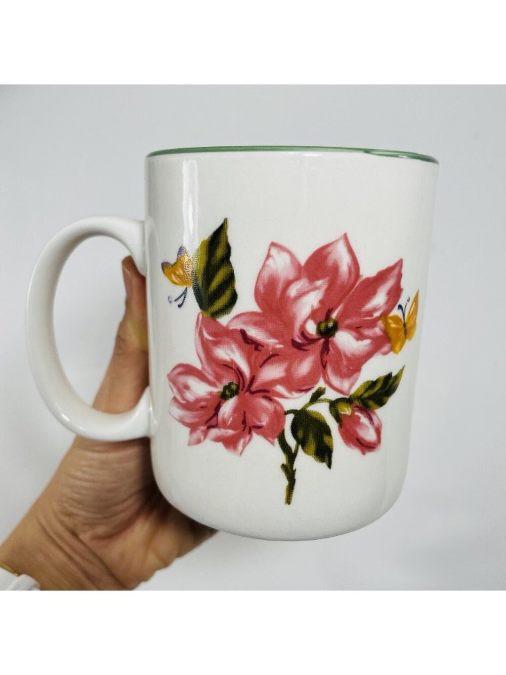 Tabletops Botanical Garden Mug Spring Summer Pink Flower Jasmine Bloom Blossom